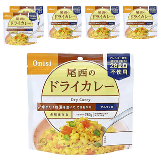 Onisi 尾西 沖泡即食飯 咖哩風味, 6包, 100g