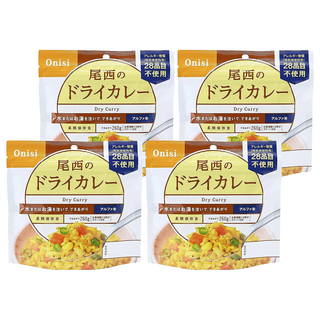 Onisi 尾西 沖泡即食飯 咖哩風味, 4包, 100g