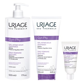 URIAGE 優麗雅 Gyn-Phy 日常女性溫和凝膠 女性私密清潔液 500ml + 200ml + 3ml, 1個