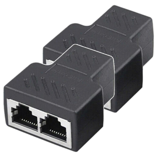 UniSync RJ45 一分二網路轉接器 三母頭 PC外殼, 單一商品, 2個