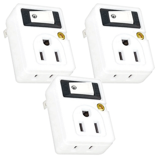 POWER BULL 動力公牛 LED點亮過載節電1開2P節能分接器 - 1650W 防火PC外殼, 素色 分接器 白色, 3個