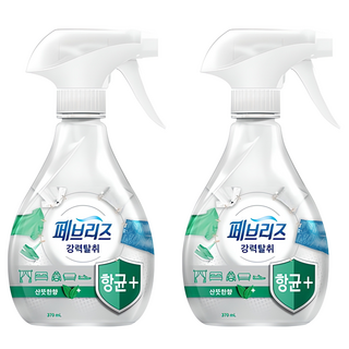 페브리즈 항균 플러스 섬유탈취제 산뜻한향 본품, 370ml, 2개