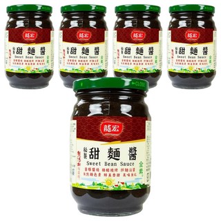 龍宏 秘製甜麵醬, 無添加防腐劑 無焦糖色素, 醬爆醬燒糖醋燒烤拌麵適用, 450g, 5罐