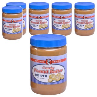 CHEF'S CHOICE 美味大師 顆粒花生醬 口感濃郁香滑, 500g, 6罐