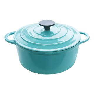 鍋寶 琺瑯鑄鐵鍋 2.7公升 鍋身、鍋蓋/鑄鐵材質琺瑯塗層, 湖水綠, 1個