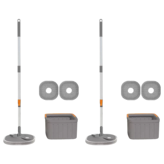 淨污分離拖把組 拖布 x 2 可伸縮拖把桿 + 分離桶身, 拖把 102~128cm + 桶身 30 x 18cm, 2組