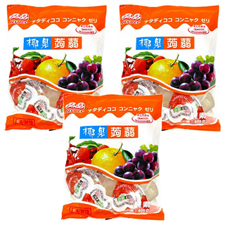 晶晶 心型椰果蒟蒻果凍, 400g, 3袋