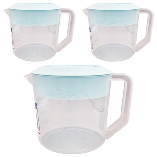 生活King 塑膠冷水壺 2件套 有杯蓋 有側手把 台灣製造, 藍色, 2.5L, 1組