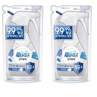 페브리즈 섬유 탈취제 깨끗한 향 리필, 320ml, 2개