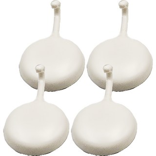 懶角落 基礎粘鉤 白色 ABS材質 四個入, 1組