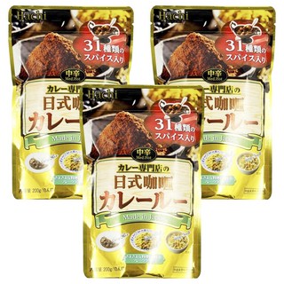 HACHI 日式咖哩粉 (中辛) 含31種香辛料, 200g, 3包