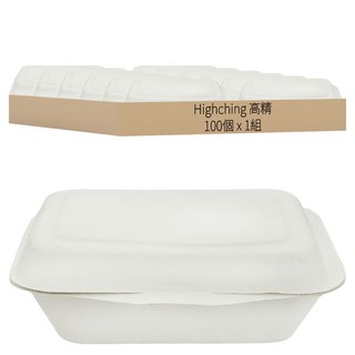 Highching 高精 植纖餐盒 原色 600ml, 1組, 100個
