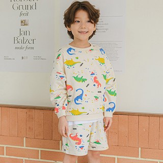 baobab namu 童款侏羅紀可愛恐龍印花長袖上衣+短褲組