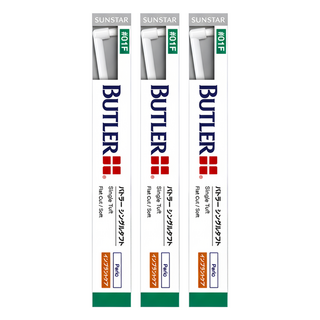 SUNSTAR 三詩達 BUTLER 單束型尖頭軟毛牙刷 平頭款 01F, 1入, 3支