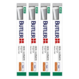 SUNSTAR 三詩達 BUTLER 單束型尖頭軟毛牙刷 平頭款 01F, 1入, 4支