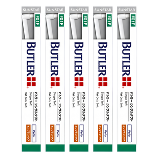 SUNSTAR 三詩達 BUTLER 單束型尖頭軟毛牙刷 平頭款 01F, 1入, 5支