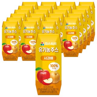 파스퇴르 유기농주스, 125ml, 24개