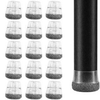 까사재클린 미끄럼 방지 투명 의자 발 커버, 그레이, 16개