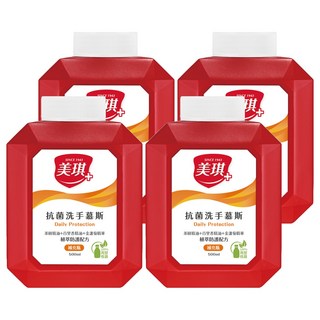 美琪 抗菌洗手慕斯 補充瓶, 500ml, 4瓶