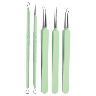 黑頭粉刺護理5件組 綠色 多功能美容工具套裝, 1組