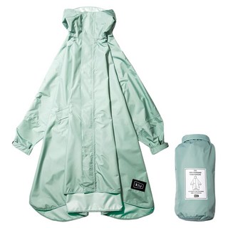 KiU 標準成人空氣感有袖斗篷雨衣 420g超輕量 透氣 20000mm H2O耐水壓, 薄荷綠, 1件