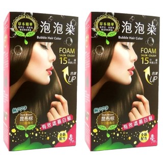 Moon17 夢17 草本泡泡染髮乳 (第一劑、第二劑) 有效遮蓋白髮, 昆布棕, 2盒