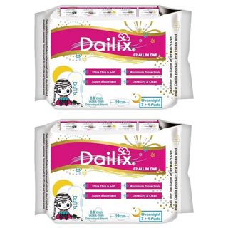 Dailix 吸血鬼超瞬吸 抑菌淨味乾爽 衛生棉 0.08cm超薄 茶多酚紅豆杉負離子芯片 鎖水 SGS認證, 夜用型(29cm), 8片, 2包