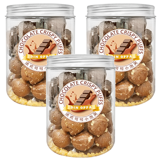 DIN OPPA 法式可可小泡芙, 80g, 3罐