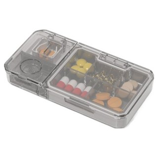 Starium 藥丸切割磨碎收納盒 灰色, 1個