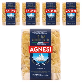 AGNESI 義大利 蝴蝶麵 NO.61 500g 杜蘭小麥粉, 5包