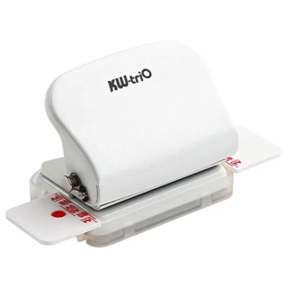 KW-triO 堡勝企業 迷你活頁本打孔機 獨立鑄造金屬刀頭 專利尺標設計 安全卡榫, 牛奶白色, 6孔, 1個