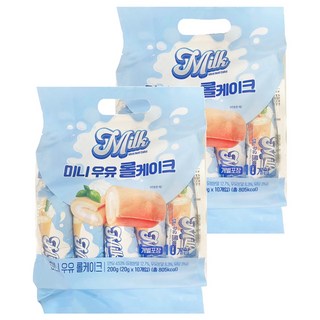 保興迷你牛奶蛋糕捲 10個, 200g, 2袋