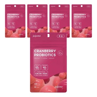 jojome 法國蔓越莓益菌膠囊 含43mg前花青素, 30顆, 400mg, 5包