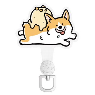 OVERDIGI 360旋轉掛繩墊片 - TF, 芒狗剉冰 黃 + 橘色, 1個