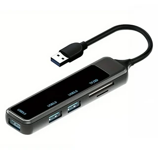 Type-C/USB 五合一多功能轉接頭集線器 原廠保固, 黑色, 1個