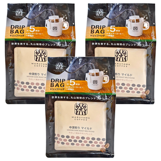 MARUYAMA COFFEE 丸山珈琲 中焙濾泡咖啡 溫和, 9g, 5包, 3袋