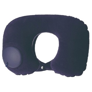 充氣U型枕 Set 2 植絨材質 深藍色 87g 輕薄便攜, 44 x 27cm