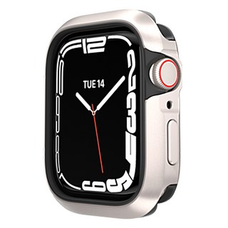 MAGEASY ODYSSEY 航太鋁合金保護殼, 適用於 Apple Watch 44/45mm, Apple Watch 9/8/7/SE, 星光白, 1個