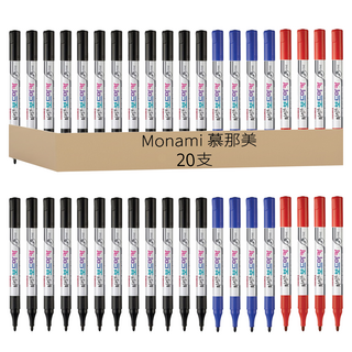 monAmi FINE 白板筆套組 附板擦 2個, 黑色、藍色、紅色, 20支