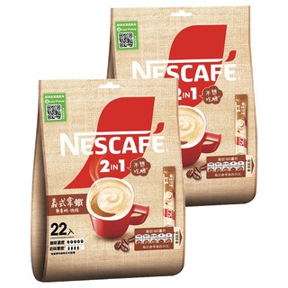 NESCAFE 雀巢咖啡 二合一 義式拿鐵, 12g, 22入, 2袋