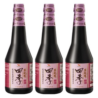 統一四季高純釀釀造醬油，不添加防腐劑, 870ml, 3瓶