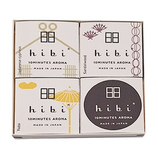 hibi 和風系列 薰香禮盒, 10分鐘香薰, 日本製造, 檜木 + 檀香 + 柚子
