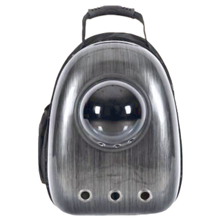 透氣寵物太空包 外出包 適用於貓咪/小型犬/兔子 適用7公斤狗狗/9公斤貓咪以內, 黑色拉絲, 1個