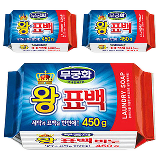 무궁화 왕표백 세탁비누, 450g, 3개