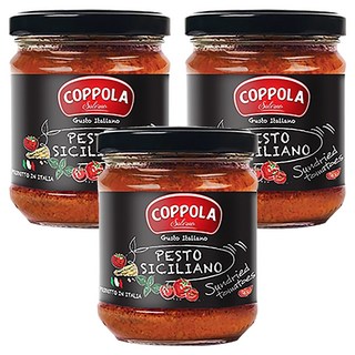 COPPOLA 柯波拉 日曬番茄西西里青醬, 義大利日曬番茄, 無麩質認證, 不含BPA內襯, 180g, 3罐