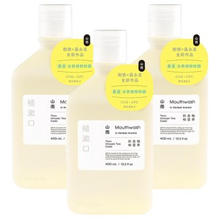 Shallop 刷樂 植漱口 口腔清潔液 山雨, 400ml, 3瓶