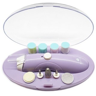 Ecoomi 嬰兒充電磨甲機 配有9個磨頭和USB充電線, 紫色, 1組