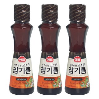 Haepyo 芝麻油, 100%芝麻製作, 香氣濃郁, 適用於蔬菜涼拌、韓式料理、沾醬, 110ml, 3瓶