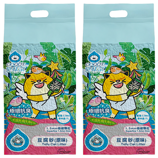 臭味滾 ODOUT 極細顆粒抗臭豆腐貓砂 1.5mm, 原味, 2.8kg, 2包