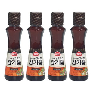 Haepyo 芝麻油, 100%芝麻製作, 香氣濃郁, 適用於蔬菜涼拌、韓式料理、沾醬, 110ml, 4瓶